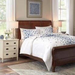 Home Decorators Collection Salina 3-Piece White and Blue Embroidered Floral Cotton Full/Queen Comforter Set -Flora Home Decorators Soldes home decorators collection bedding sets f5000272180tc a0 1000