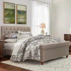 Home Decorators Collection Larkspur 5-Piece Stone Gray and Khaki Cotton King Comforter Set -Flora Home Decorators Soldes home decorators collection bedding sets fa94533 k 1f 1000