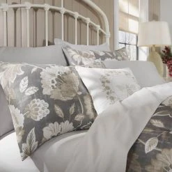 Home Decorators Collection Larkspur 5-Piece Stone Gray and Khaki Cotton King Comforter Set -Flora Home Decorators Soldes home decorators collection bedding sets fa94533 k 4f 1000