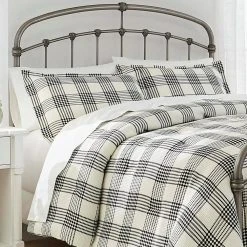 Home Decorators Collection Adderley 3-Piece Black and White Plaid King Comforter Set