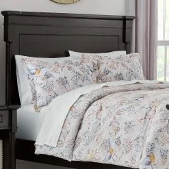 Home Decorators Collection Lorna 3-Piece Watercolor Bird Floral King Comforter Set