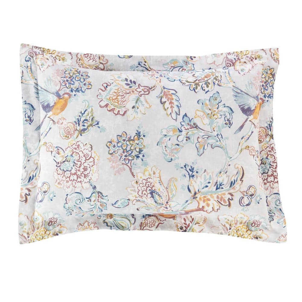 Home Decorators Collection Lorna 3-Piece Watercolor Bird Floral King Comforter Set 6 Home Decorators Collection Lorna 3-Piece Watercolor Bird Floral King Comforter Set - Image 4