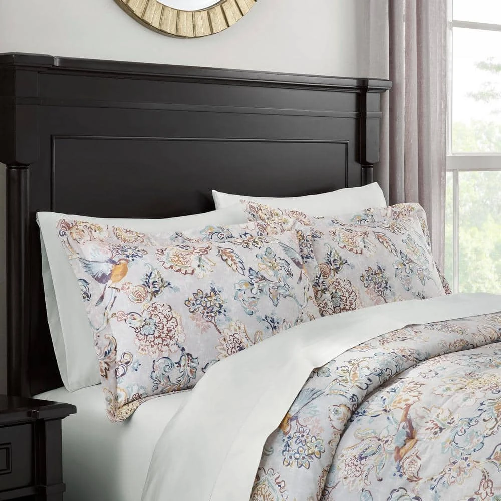 Home Decorators Collection Lorna 3-Piece Watercolor Bird Floral King Comforter Set 4 Home Decorators Collection Lorna 3-Piece Watercolor Bird Floral King Comforter Set - Image 2