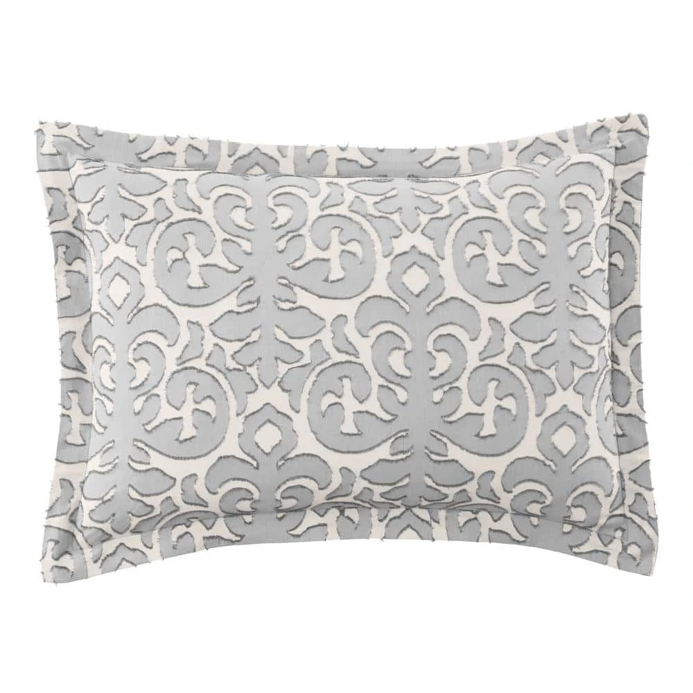 Home Decorators Collection Averly 3-Piece Gray Clipped Jacquard King Comforter Set 6 Home Decorators Collection Averly 3-Piece Gray Clipped Jacquard King Comforter Set - Image 4