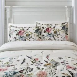 Home Decorators Collection Flora 3-Piece Multi-Color Watercolor Floral Cotton King Comforter Set