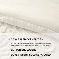 Home Decorators Collection Fairhaven 3-Piece Ivory Textured Medallion Cotton Full/Queen Duvet Cover Set -Flora Home Decorators Soldes home decorators collection bedding sets nh 200385 y 40 1000