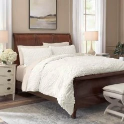 Home Decorators Collection Fairhaven 3-Piece Ivory Textured Medallion Cotton Full/Queen Duvet Cover Set -Flora Home Decorators Soldes home decorators collection bedding sets nh 200385 y 66 1000