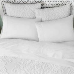 Home Decorators Collection Fairhaven 3-Piece Ivory Textured Medallion Cotton Full/Queen Duvet Cover Set -Flora Home Decorators Soldes home decorators collection bedding sets nh 200385 y 77 1000
