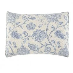 Home Decorators Collection 3-Piece Lake Blue Floral Tonal Block Print Cotton Full/Queen Quilt Set -Flora Home Decorators Soldes home decorators collection bedding sets phc 140 22 1d 1000