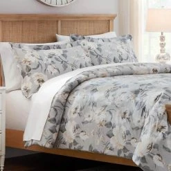 Home Decorators Collection Sofia 3-Piece Gray Floral King Comforter Set