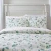 Home Decorators Collection Viola 3-Piece Green and White Watercolor Botanical Cotton Full/Queen Comforter Set