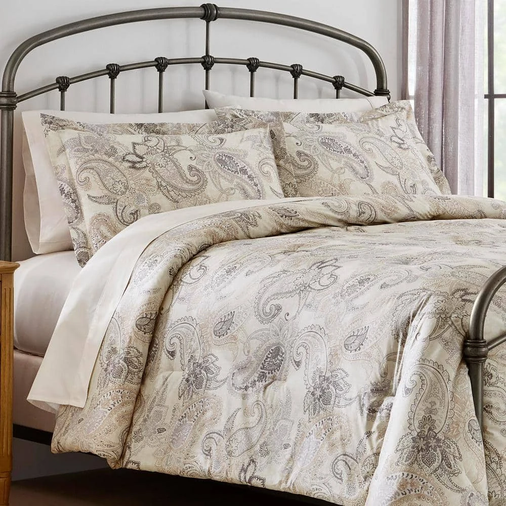 Home Decorators Collection Lora 3-Piece Oatmeal Paisley King Comforter Set 3 Home Decorators Collection Lora 3-Piece Oatmeal Paisley King Comforter Set
