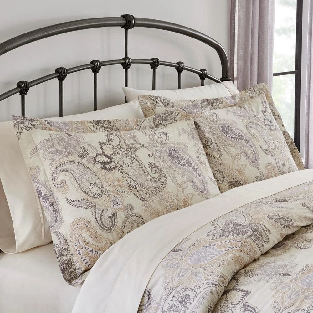 Home Decorators Collection Lora 3-Piece Oatmeal Paisley King Comforter Set 4 Home Decorators Collection Lora 3-Piece Oatmeal Paisley King Comforter Set - Image 2