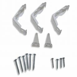 Home Decorators Collection 2.5 in. Cordless Premium Faux Wood Blind Replacement Bracket Set in White