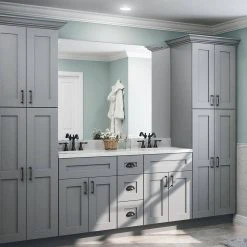 Home Decorators Collection Tremont Assembled 48 in. x 48 in. x 25 in. Island Cabinet Skin in Pearl Gray -Flora Home Decorators Soldes home decorators collection cabinet mounts installation accessories isk4848 pg 44 1000