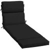 Home Decorators Collection 23 x 73 Sunbrella Canvas Black Outdoor Chaise Lounge Cushion -Flora Home Decorators Soldes home decorators collection chaise lounge cushions ah1n592b d9d1 64 1000