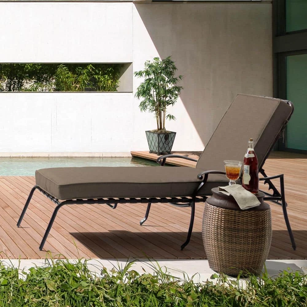 Home Decorators Collection 22 x 74 Sunbrella Cast Shale Outdoor Chaise Lounge Cushion 4 Home Decorators Collection 22 x 74 Sunbrella Cast Shale Outdoor Chaise Lounge Cushion - Image 2