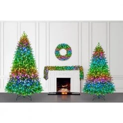 Home Decorators Collection 30 in Prelit Twinkly Swiss Mountain Wreath -Flora Home Decorators Soldes home decorators collection christmas wreaths 22pg80058 c3 1000
