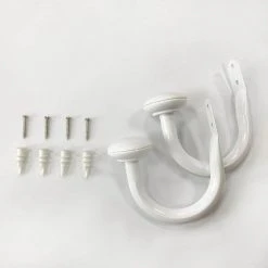 Home Decorators Collection 3/4 in. Holdbacks in White (2-Pack) -Flora Home Decorators Soldes home decorators collection curtain holdbacks fkem04w 40 1000