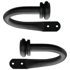 Home Decorators Collection Mix and Match 1 in. Curtain Holdback in Matte Black (2-Pack) -Flora Home Decorators Soldes home decorators collection curtain holdbacks u bkfohj07hb 40 1000