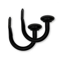 Home Decorators Collection 3/4 in. Dia Holdback Set in Matte Black