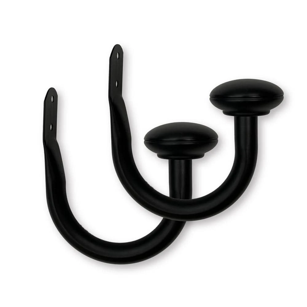 Home Decorators Collection 3/4 in. Dia Holdback Set in Matte Black 3 Home Decorators Collection 3/4 in. Dia Holdback Set in Matte Black