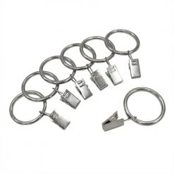Home Decorators Collection 1-1/4 in. Clip Curtain Rings in Brushed Nickel (7-Pack)