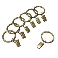 Home Decorators Collection 1-1/4 in. Clip Rings in Champagne (7-Pack)