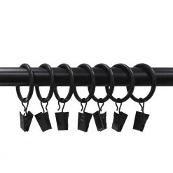 Home Decorators Collection 1-1/4 in. Clip Rings in Matte Black -Flora Home Decorators Soldes home decorators collection curtain rings clips umb888002 40 1000