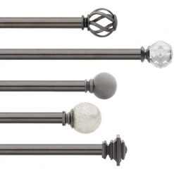 Home Decorators Collection Mix and Match Swirl Cage 1 in. Curtain Rod Finial in Gunmetal (2-Pack) -Flora Home Decorators Soldes home decorators collection curtain rod finials 1904s03gm c3 1000