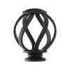 Home Decorators Collection Mix and Match Swirl Cage 1 in. Curtain Rod Finial in Matte Black (2-Pack) -Flora Home Decorators Soldes home decorators collection curtain rod finials 1904s03mb 64 1000
