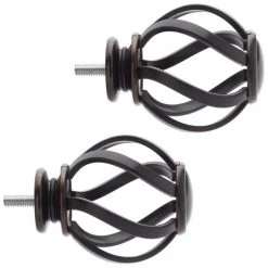 Home Decorators Collection Mix and Match Swirl Cage 1 in. Curtain Rod Finial in Oil-Rubbed Bronze (2-Pack) -Flora Home Decorators Soldes home decorators collection curtain rod finials 1904s03orb a0 1000