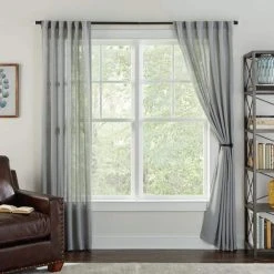 Home Decorators Collection Mix and Match Faceted Crystal Sphere 1 in. Curtain Rod Finial in Matte Black (2-Pack) -Flora Home Decorators Soldes home decorators collection curtain rod finials ambf1512k16 40 1000