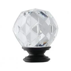 Home Decorators Collection Mix and Match Faceted Crystal Sphere 1 in. Curtain Rod Finial in Matte Black (2-Pack) -Flora Home Decorators Soldes home decorators collection curtain rod finials ambf1512k16 c3 1000