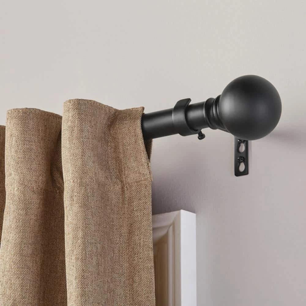 Home Decorators Collection Mix and Match Ball 1 in. Curtain Rod Finial in Matte Black (2-Pack) 4 Home Decorators Collection Mix and Match Ball 1 in. Curtain Rod Finial in Matte Black (2-Pack) - Image 2
