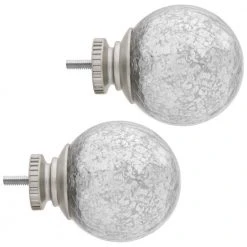 Home Decorators Collection Mix and Match Mercury Glass Sphere 1 in. Curtain Rod Finial in Brushed Nickel (2-Pack) -Flora Home Decorators Soldes home decorators collection curtain rod finials f1601k01bn a0 1000