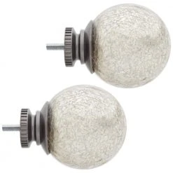 Home Decorators Collection Mix and Match Mercury Glass Sphere 1 in. Curtain Rod Finial in Gunmetal (2-Pack) -Flora Home Decorators Soldes home decorators collection curtain rod finials f1601k01gm a0 1000
