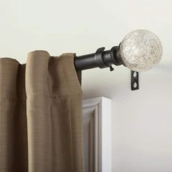 Home Decorators Collection Mix and Match Mercury Glass Sphere 1 in. Curtain Rod Finial in Matte Black (2-Pack) -Flora Home Decorators Soldes home decorators collection curtain rod finials f1601k01mb e1 1000