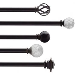 Home Decorators Collection Mix and Match Mercury Glass Sphere 1 in. Curtain Rod Finial in Oil-Rubbed Bronze (2-Pack) -Flora Home Decorators Soldes home decorators collection curtain rod finials f1601k01orb 66 1000