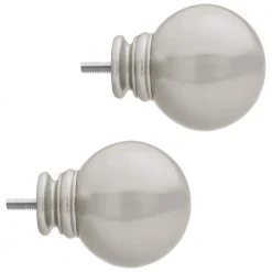 Home Decorators Collection Mix and Match Ball 1 in. Curtain Rod Finial in Brushed Nickel (2-Pack) -Flora Home Decorators Soldes home decorators collection curtain rod finials u bnfpbm02 c3 1000
