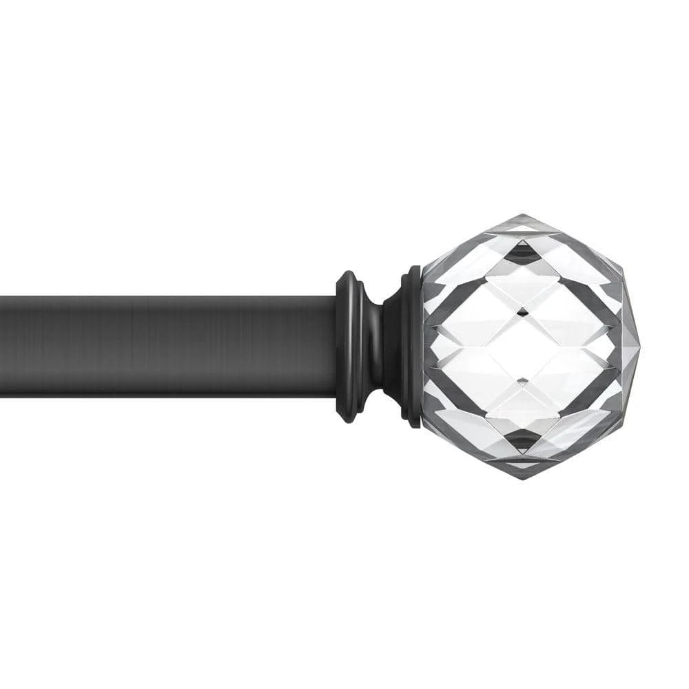 Home Decorators Collection Mix and Match Faceted Crystal Sphere 1 in. Curtain Rod Finial in Gunmetal (2-Pack) 7 Home Decorators Collection Mix and Match Faceted Crystal Sphere 1 in. Curtain Rod Finial in Gunmetal (2-Pack) - Image 5