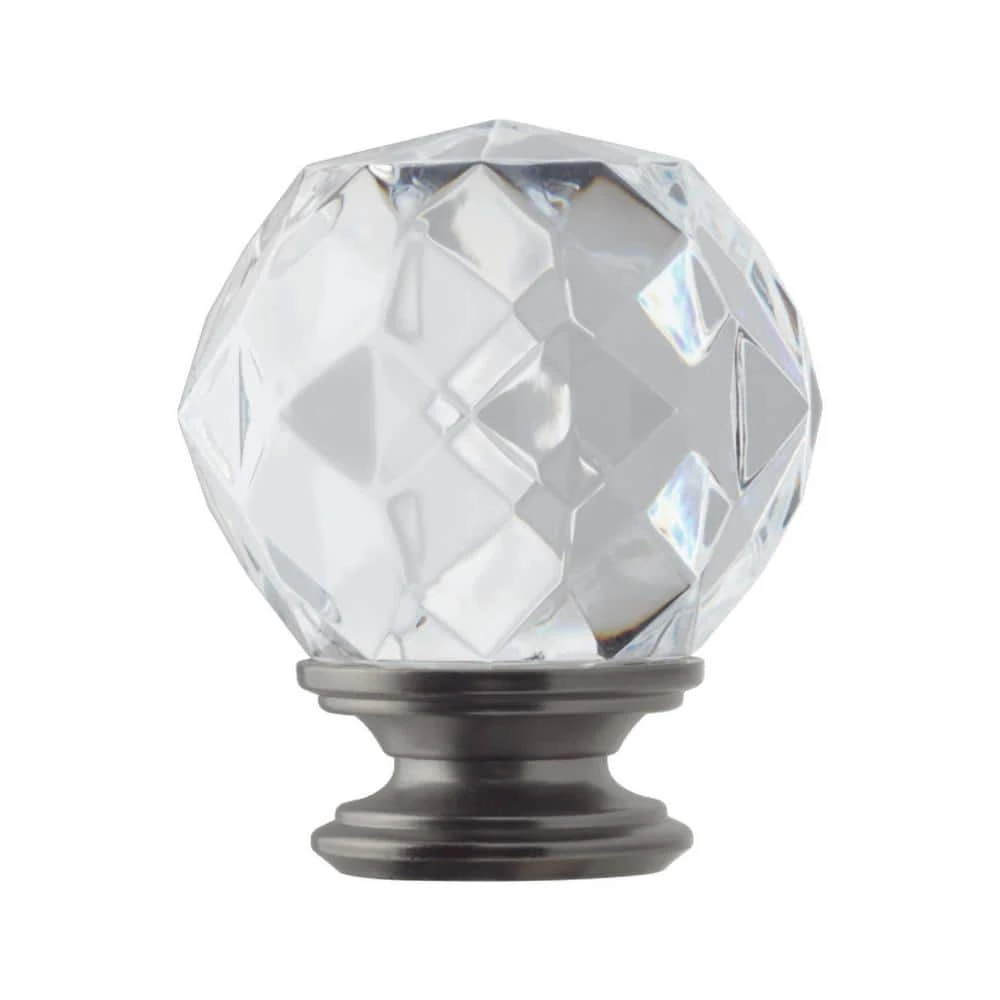 Home Decorators Collection Mix and Match Faceted Crystal Sphere 1 in. Curtain Rod Finial in Gunmetal (2-Pack) 3 Home Decorators Collection Mix and Match Faceted Crystal Sphere 1 in. Curtain Rod Finial in Gunmetal (2-Pack)