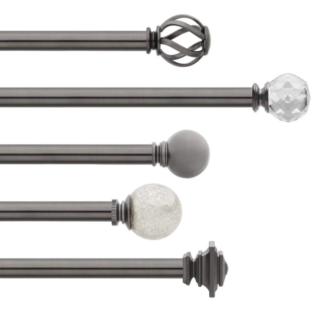 Home Decorators Collection Mix and Match Faceted Crystal Sphere 1 in. Curtain Rod Finial in Gunmetal (2-Pack) 8 Home Decorators Collection Mix and Match Faceted Crystal Sphere 1 in. Curtain Rod Finial in Gunmetal (2-Pack) - Image 6