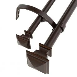 Home Decorators Collection 36 in. - 72 in. Telescoping 3/4 in. and 1 in. Double Curtain Rod Kit in Oil Rubbed Bronze with Flat Square Finials -Flora Home Decorators Soldes home decorators collection double curtain rods u orb72fjka04 76 1000