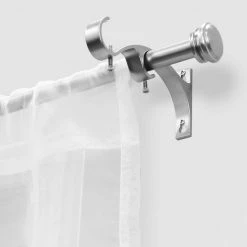 Home Decorators Collection 50 in. - 144 in. Telescoping 3/4 in. Double Rod Conversion Kit in Brushed Nickel -Flora Home Decorators Soldes home decorators collection double curtain rods ubn144fohj07 40 1000