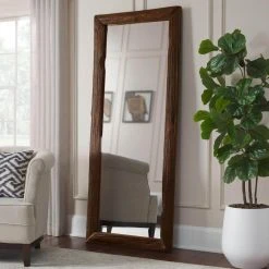 Home Decorators Collection Oversized Dark Stain Wood Frame Classic Floor Mirror (76 in. H x 31 in. W) -Flora Home Decorators Soldes home decorators collection floor mirrors 17mj2065 ds 40 1000