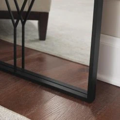 Home Decorators Collection Oversized Black Metal Frame Diamond Windowpane Classic Floor Mirror (70 in. H x 29 in. W) -Flora Home Decorators Soldes home decorators collection floor mirrors 19mje2741 bk 1d 1000
