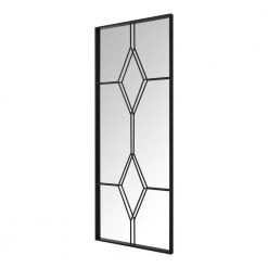 Home Decorators Collection Oversized Black Metal Frame Diamond Windowpane Classic Floor Mirror (70 in. H x 29 in. W) -Flora Home Decorators Soldes home decorators collection floor mirrors 19mje2741 bk 66 1000