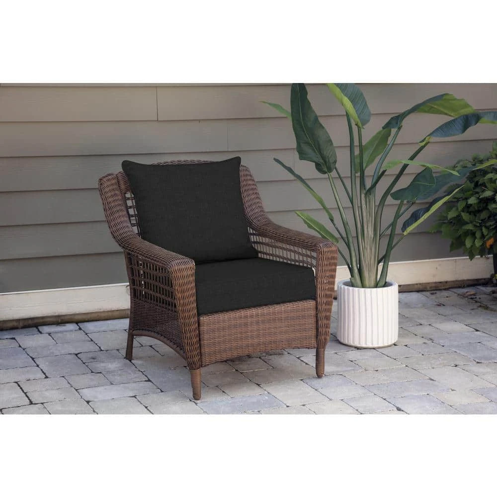 Home Decorators Collection Oak Cliff 24 x 24 Sunbrella Canvas Black Deep Seating Outdoor Lounge Chair Cushion 4 Home Decorators Collection Oak Cliff 24 x 24 Sunbrella Canvas Black Deep Seating Outdoor Lounge Chair Cushion - Image 2
