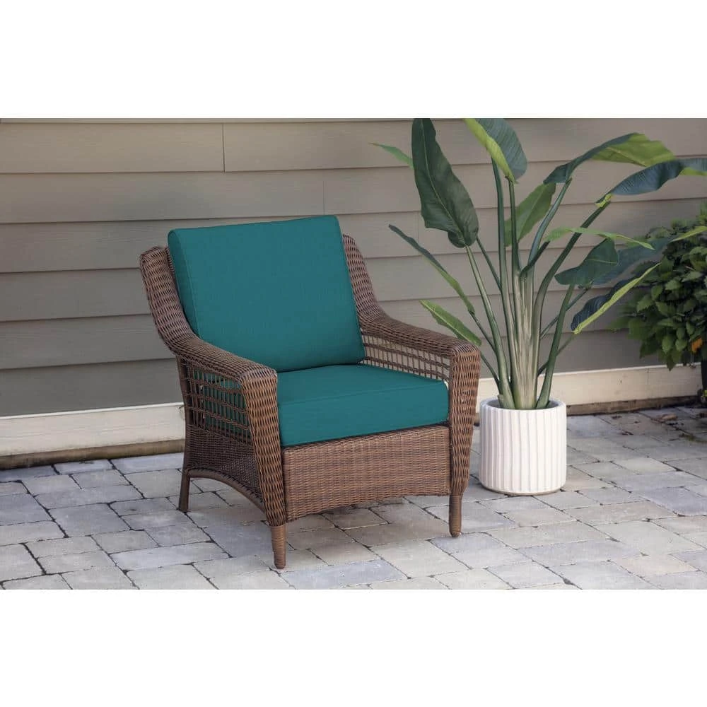 Home Decorators Collection 24 x 24 Sunbrella Spectrum Peacock Outdoor Lounge Chair Cushion 4 Home Decorators Collection 24 x 24 Sunbrella Spectrum Peacock Outdoor Lounge Chair Cushion - Image 2